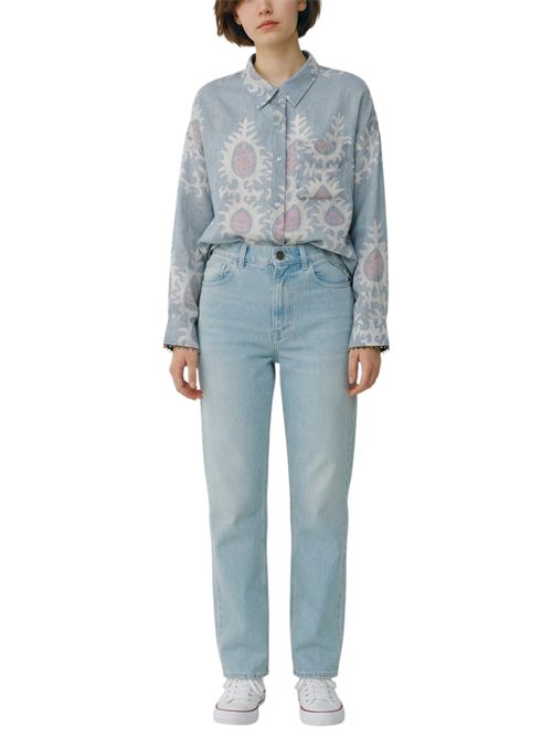 camicia donna fantasia etnica azzurro Bazar deluxe | S1187-1100119